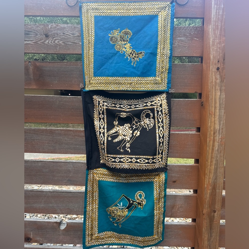Vintage SET OF 3 Balinese Cotton Pillowcases (cases only no insert)